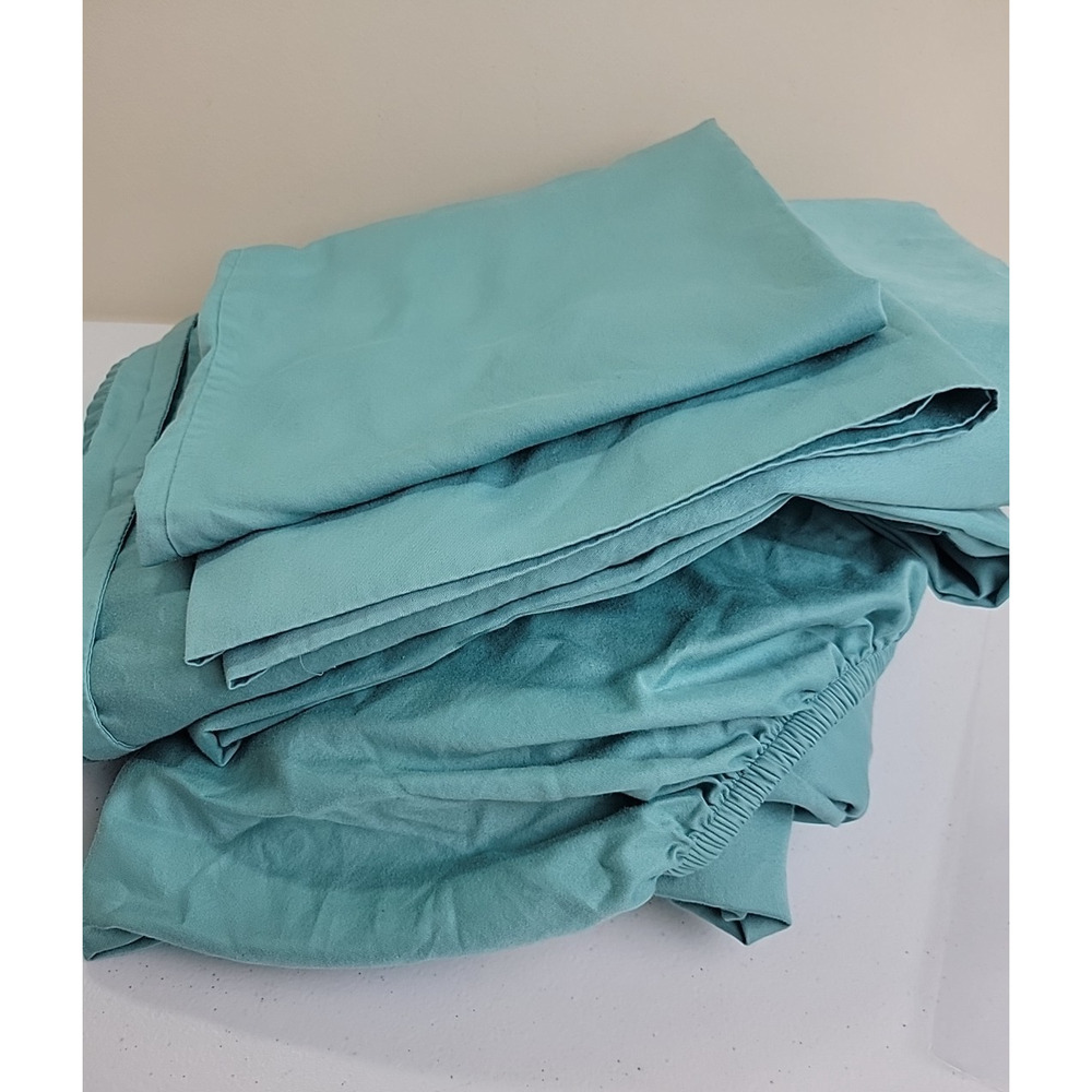 California Design Den Sheet Set Twin Fitted, Flat, pillow cases Green Bedding